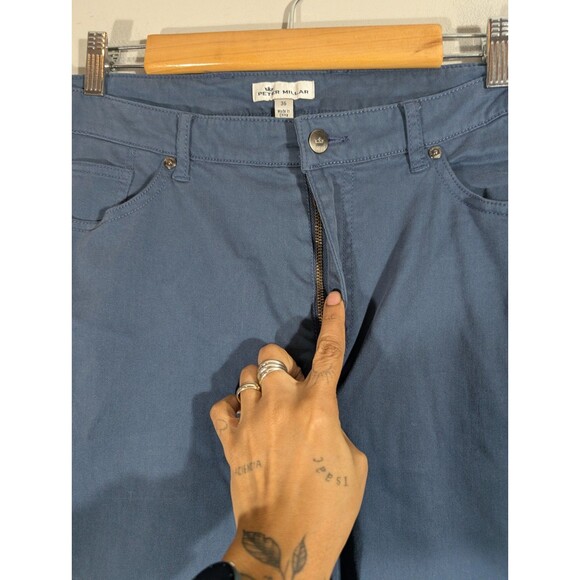 Peter Millar Mens Blue 5 Pocket Straight Leg Pants Sz 36 Preppy Golf Performance - Picture 3 of 10